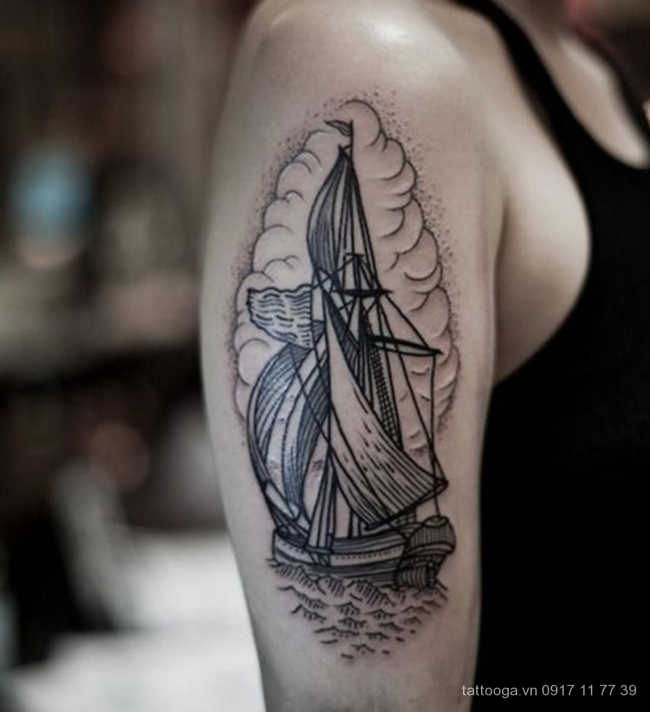 Hình xăm thuyền buồm là hình xăm  Đỗ Nhân Tattoo Studio  Facebook