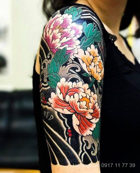 Hình Xăm Hoa Mẫu Đơn - Tattoo Gà